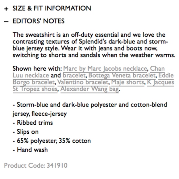 Splendid Blue Contrast Jersey Sweatshirt, Small S - Picture 6 of 6